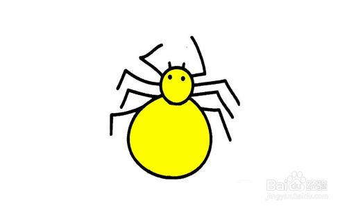 如何画出一只黄色的蜘蛛 百度经验