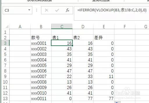 excel中，怎么对比两组数据的差异