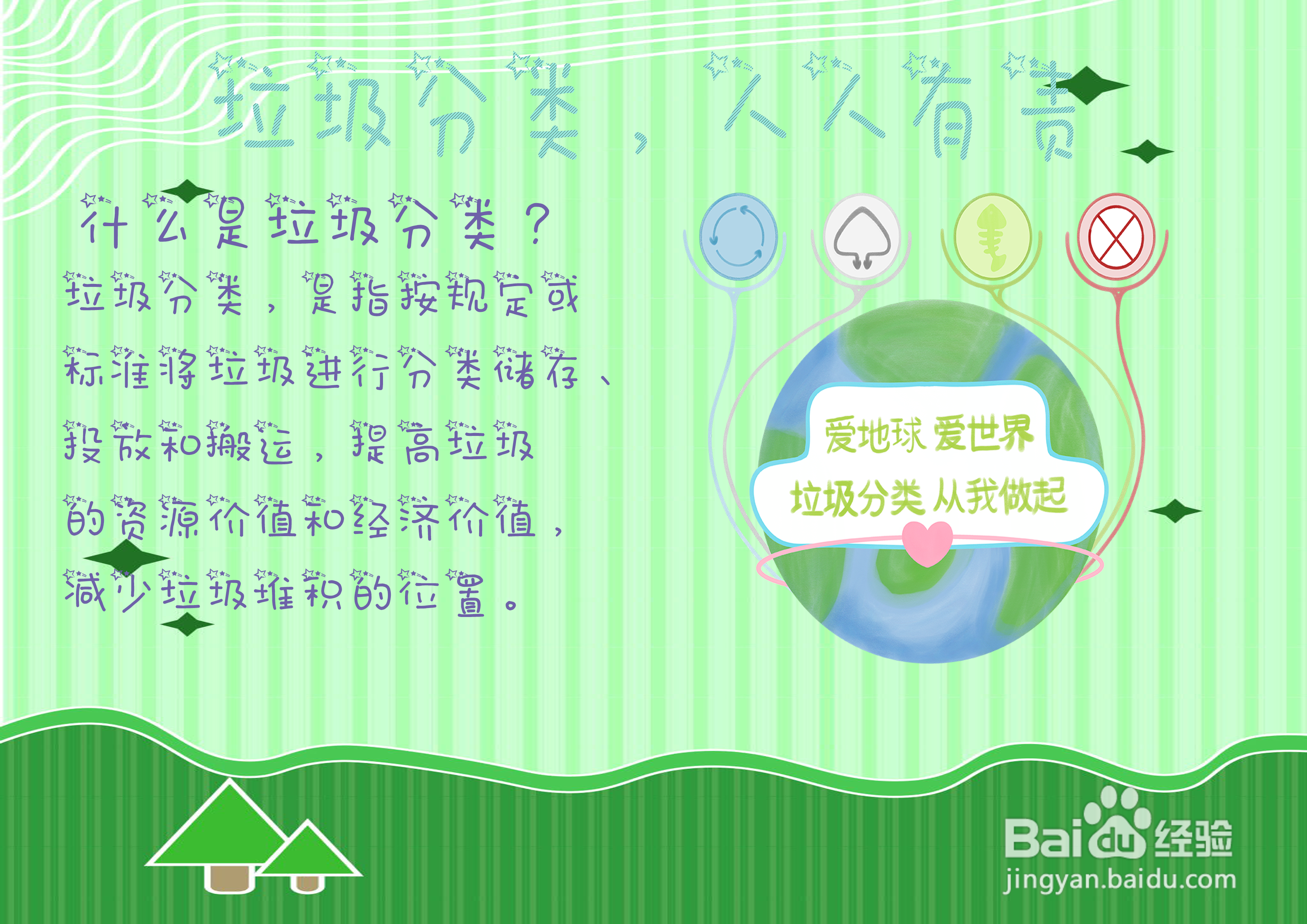 运用PS制作漂亮简单的三年级垃圾分类手抄报