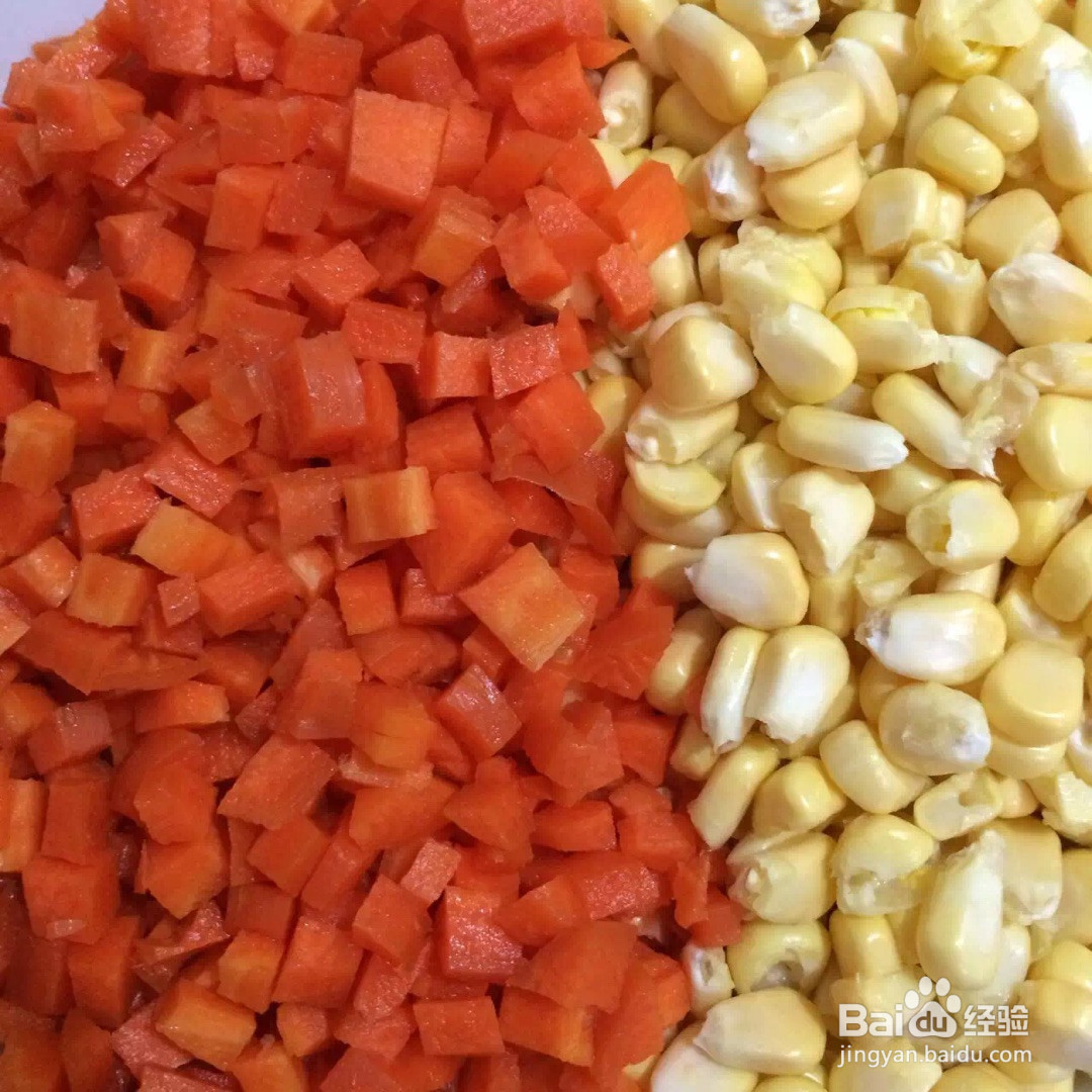 玉米红萝卜炒丁的做法