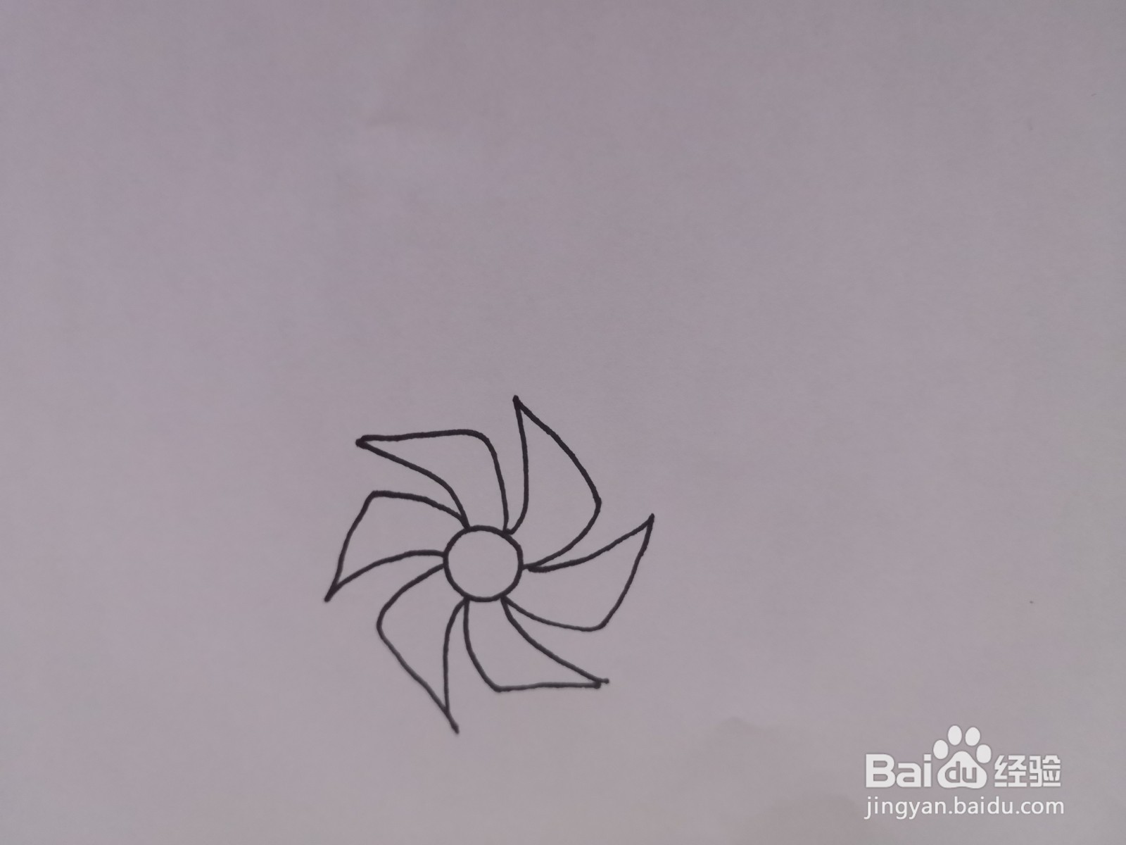 彩色风车玩具的简笔画