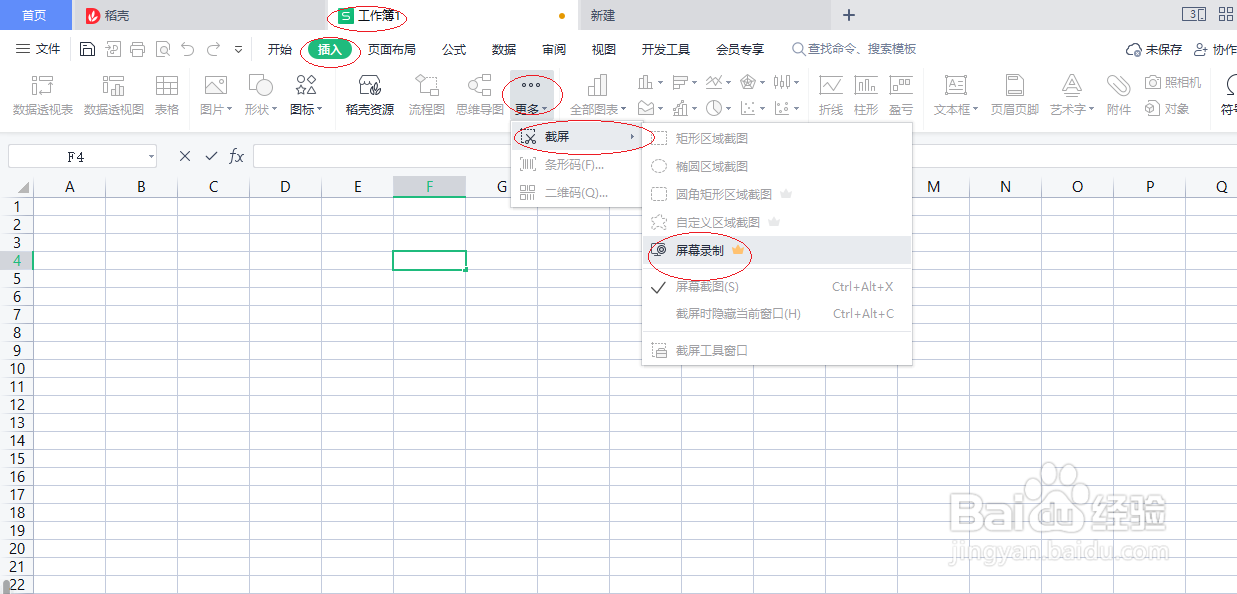 WPS电子表格 2022如何设置屏幕录制