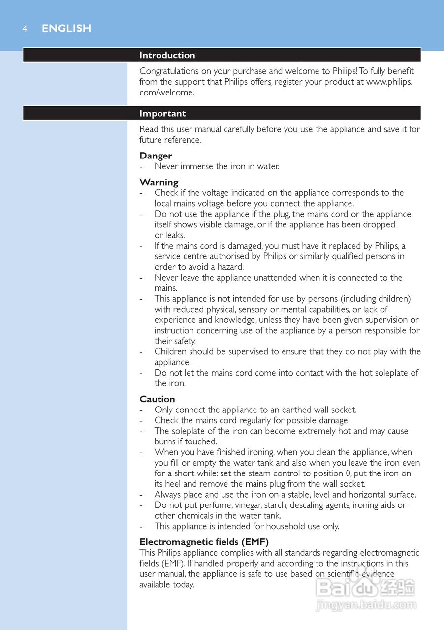 飞利浦GC3109电熨斗说明书:[1]