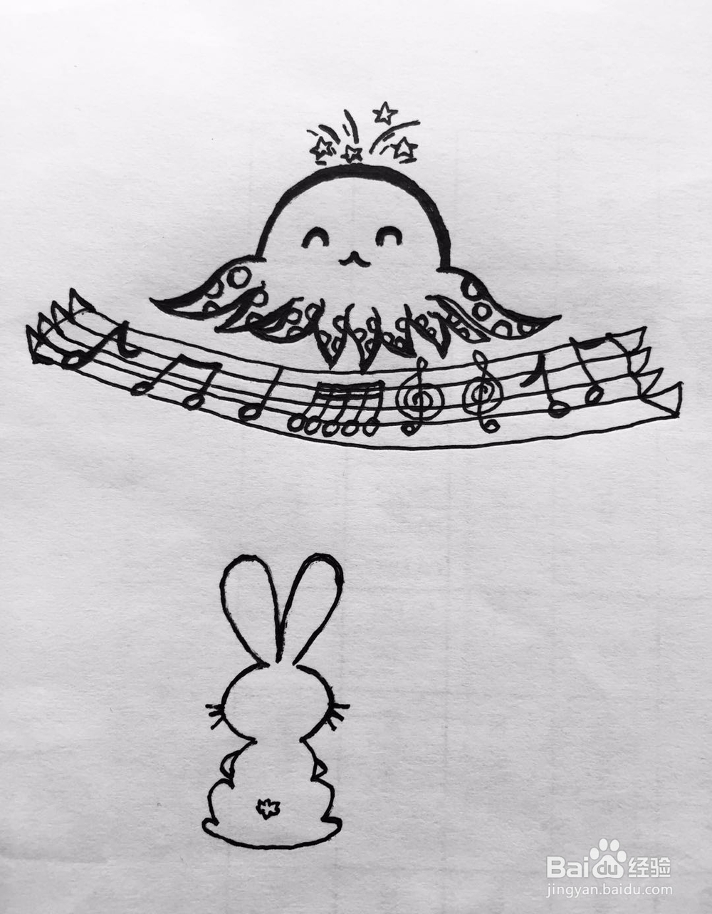 茉莉蜡笔手绘之兔子迷妹