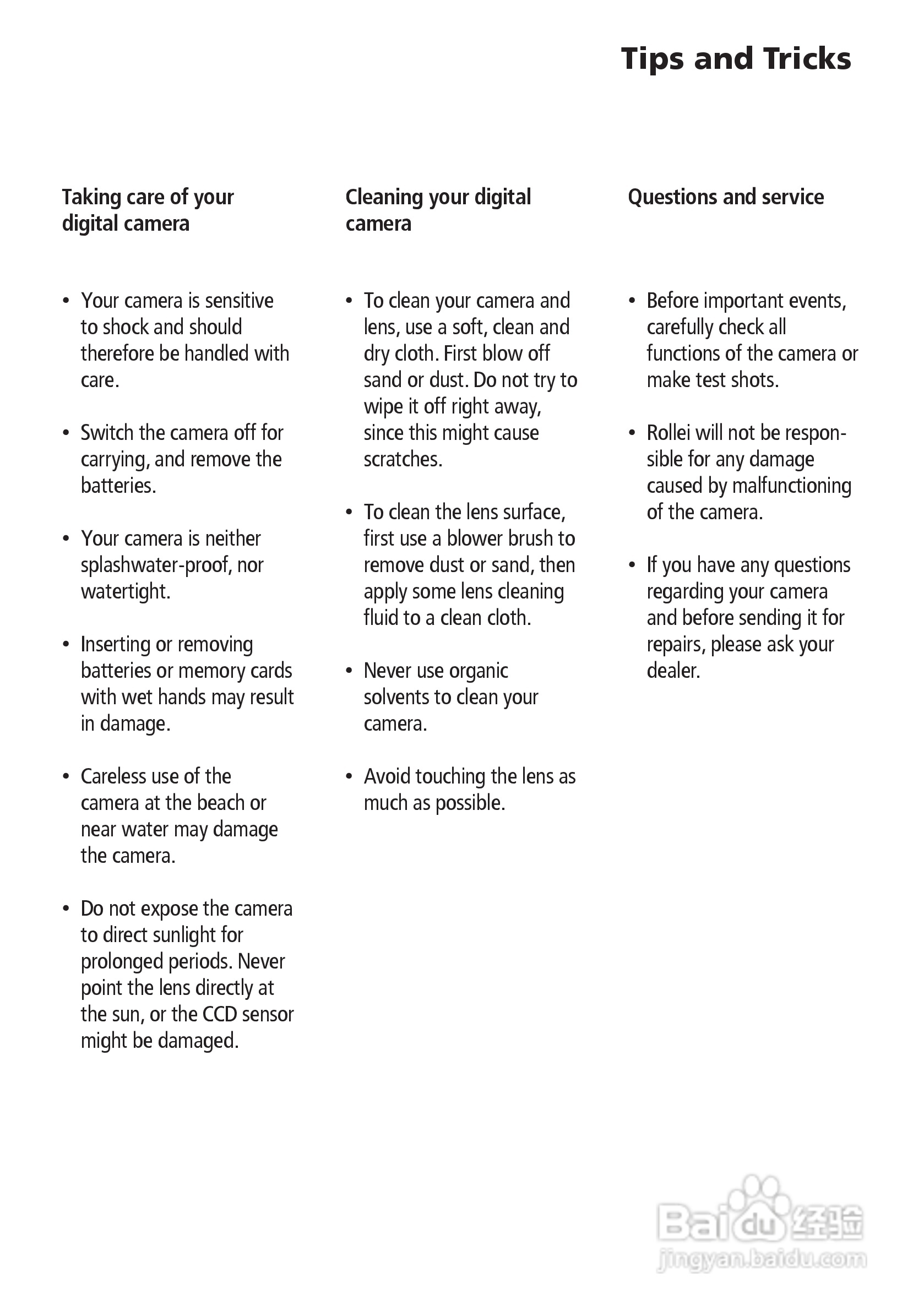 Rollei d41 com型数码相机说明书:[8]