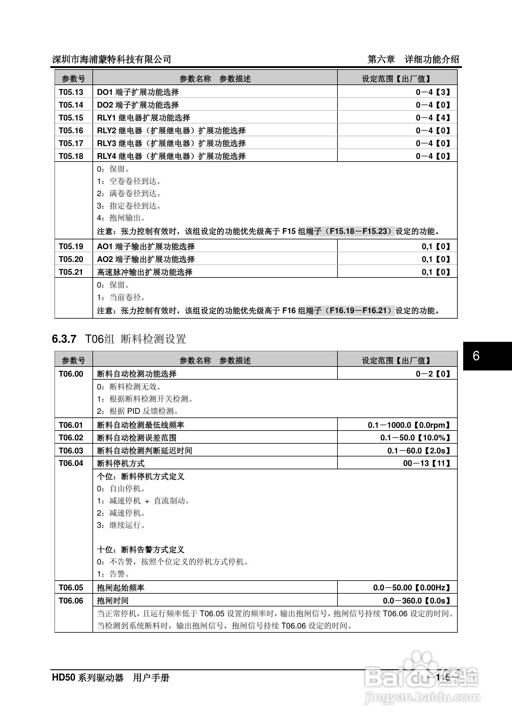 海浦蒙特HD50-6T400G高性能矢量控制驱动器用户手册:[13]
