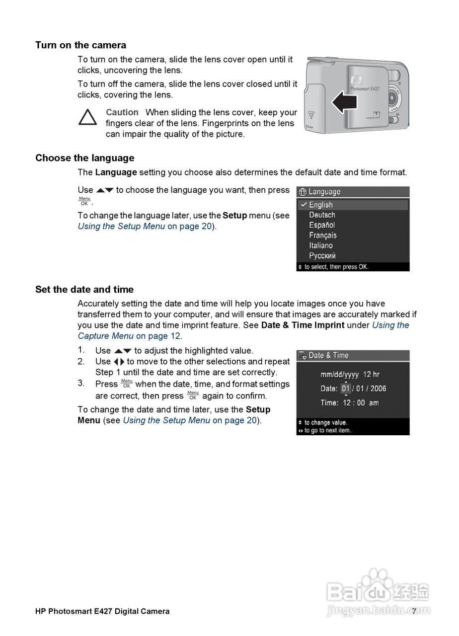 惠普Photosmart E427数码相机使用说明书:[1]