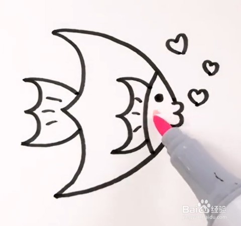 如何快速画出可爱的小鱼