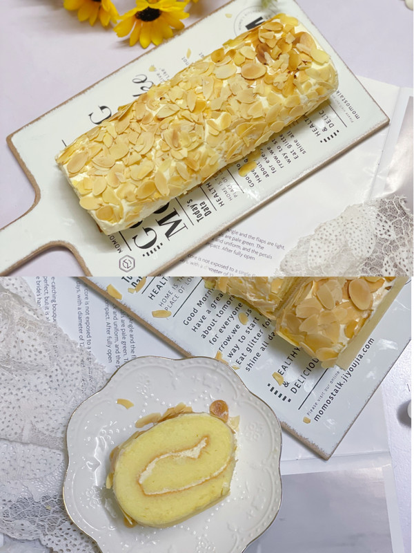 咸奶油杏仁片蛋糕卷