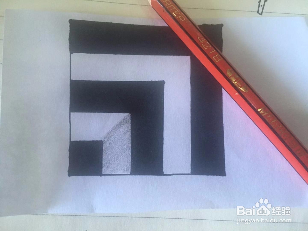 简单画3D效果方形洞口
