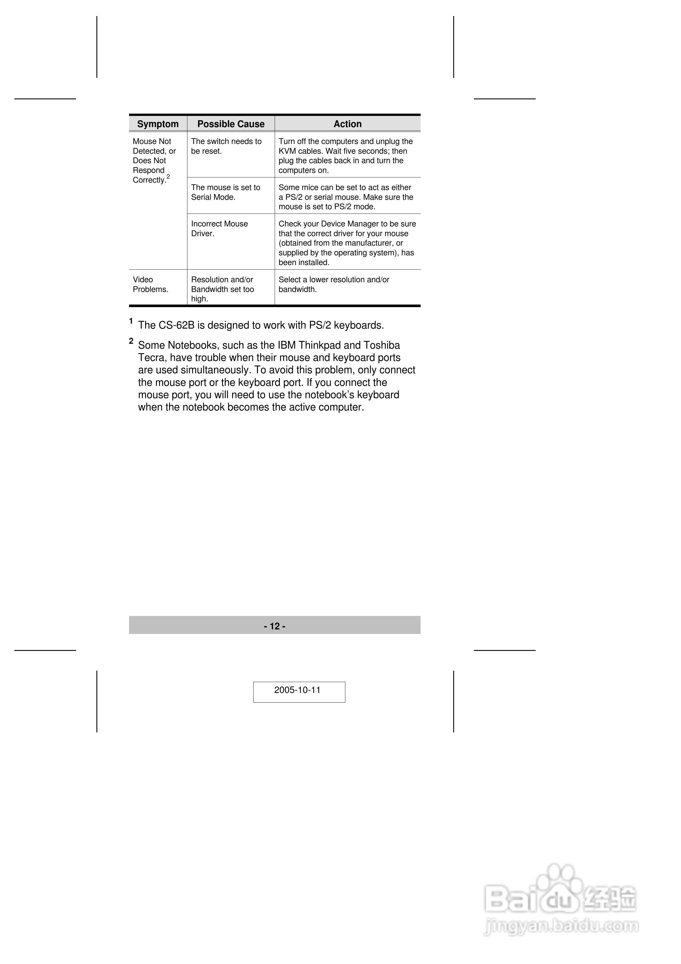 宏正CS62B型多电脑切换器说明书