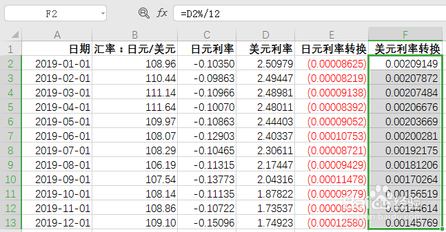 如何用excel计算预测汇率