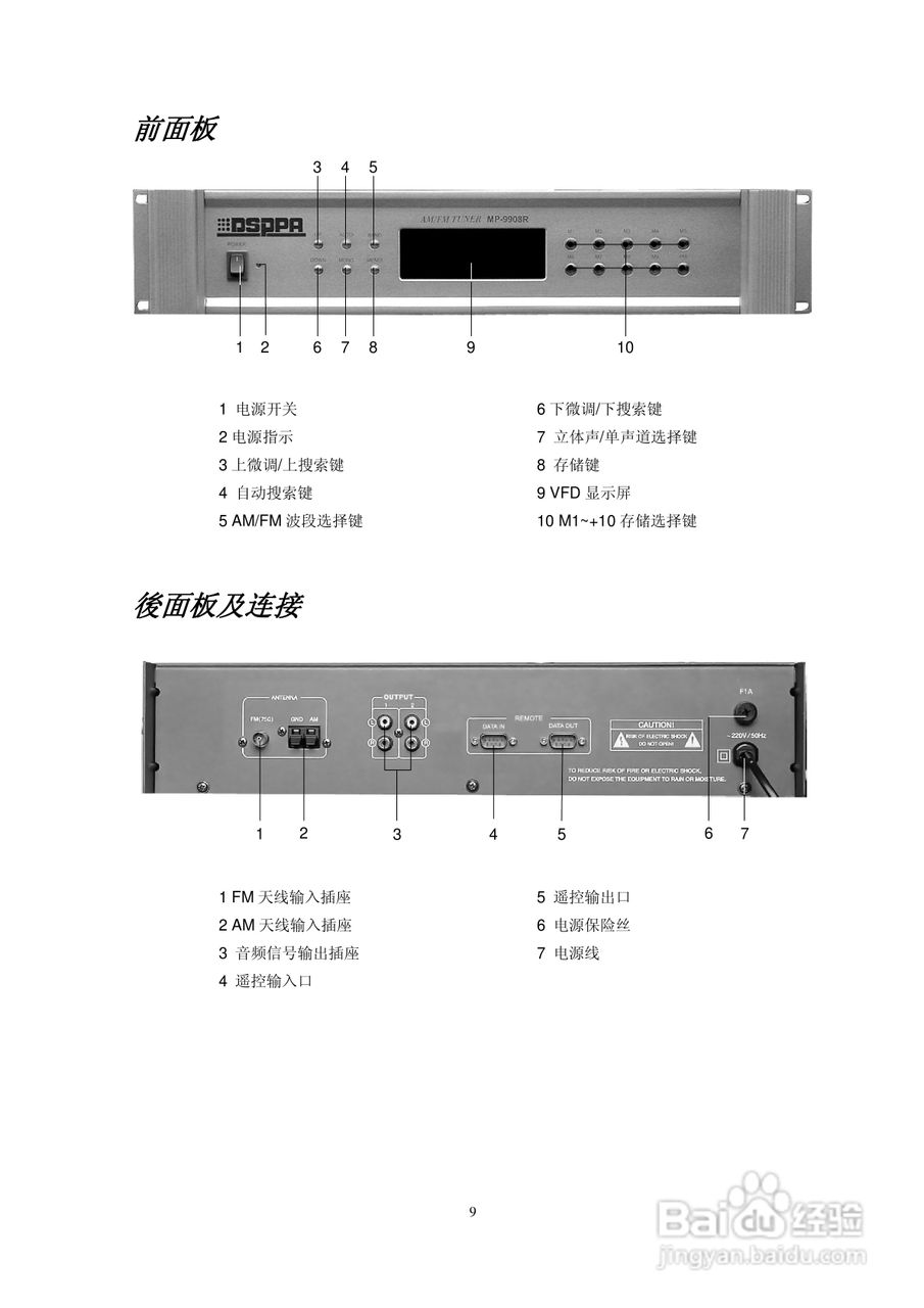 DSPPA MP-9908R调谐器使用说明
