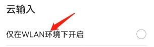 云输入功能怎么设置仅在WLAN环境下开启
