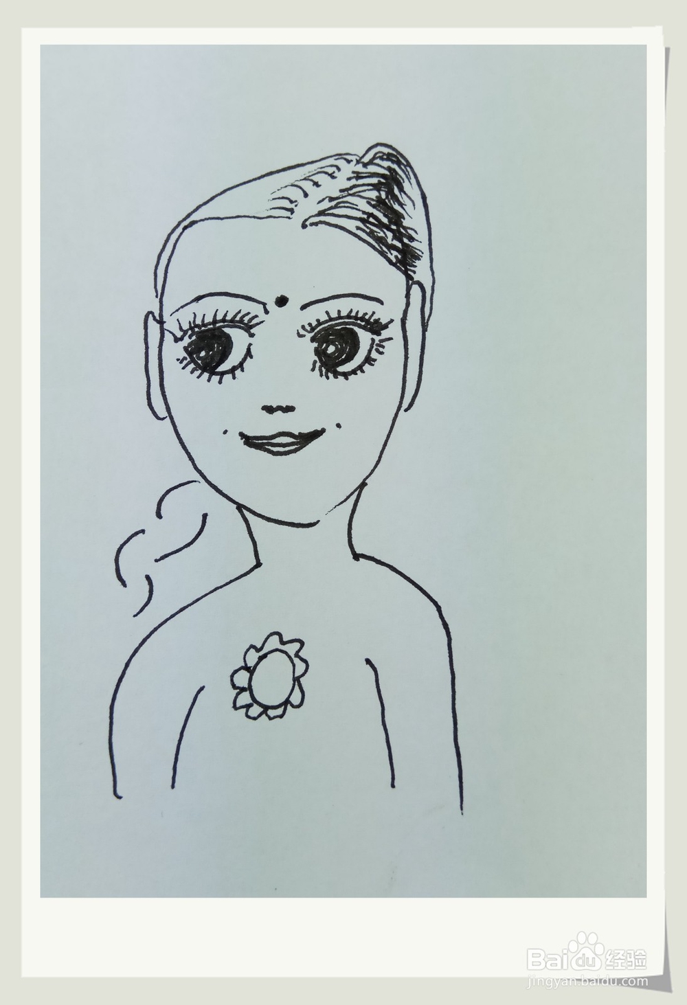 怎样画钢笔画“女童”