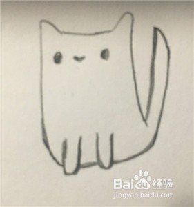 怎么画一只方形猫猫的简笔画？