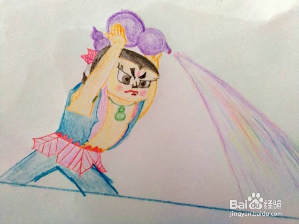彩笔画葫芦娃