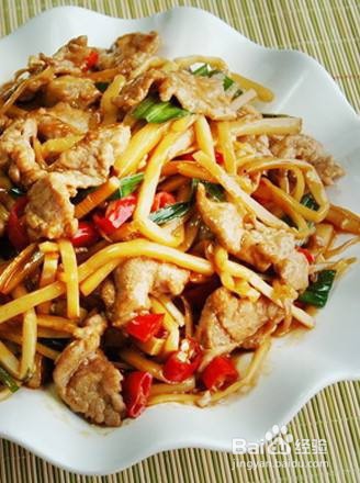 如何制作牛肉丝炒竹笋