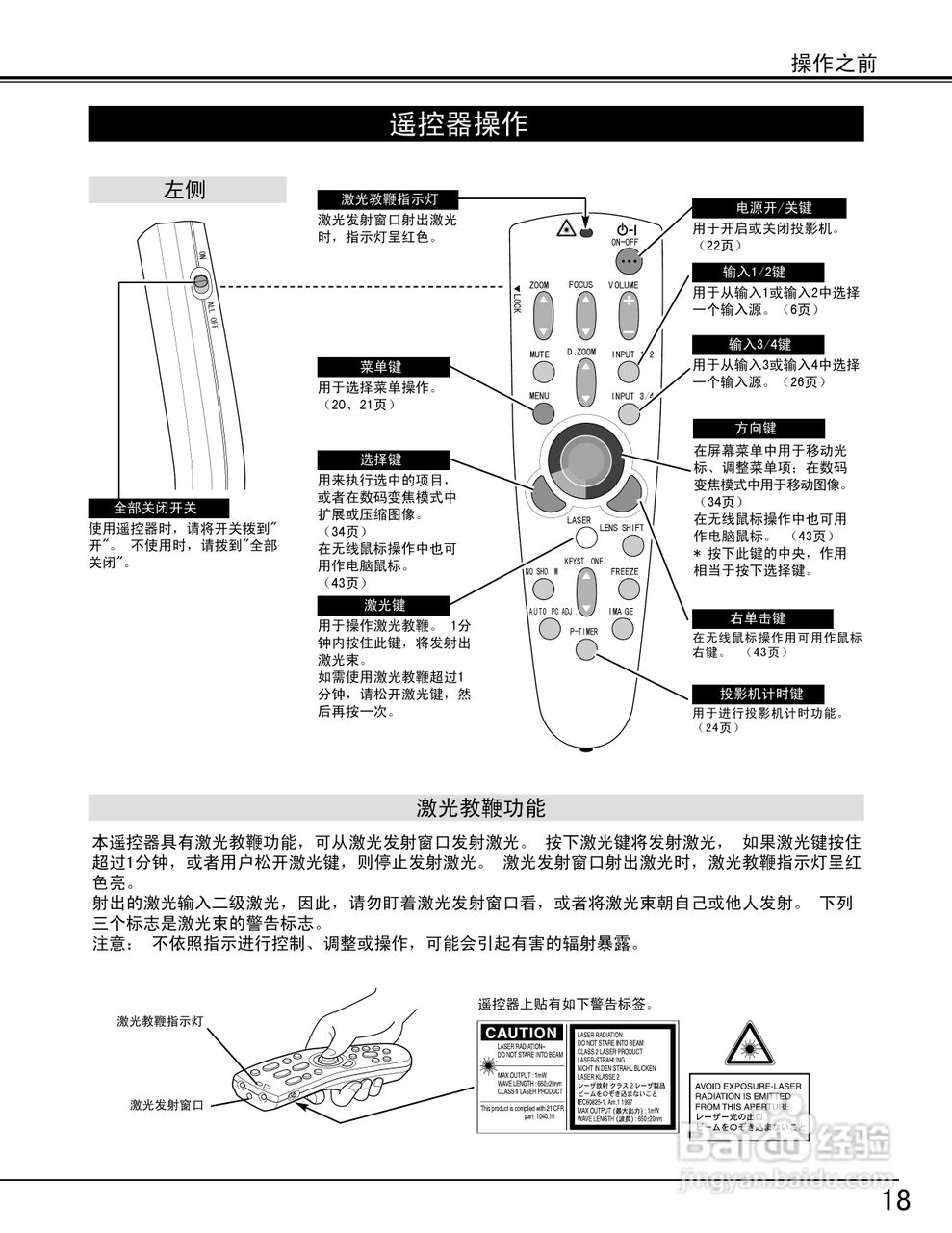 EIKI爱其 LC-XT3投影机说明书:[2]