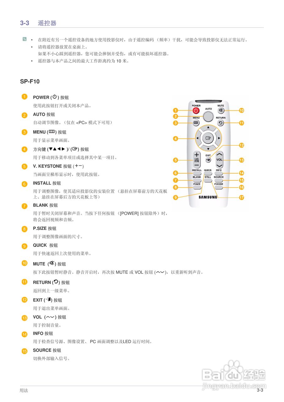 三星SP-F10投影机使用说明书:[4]