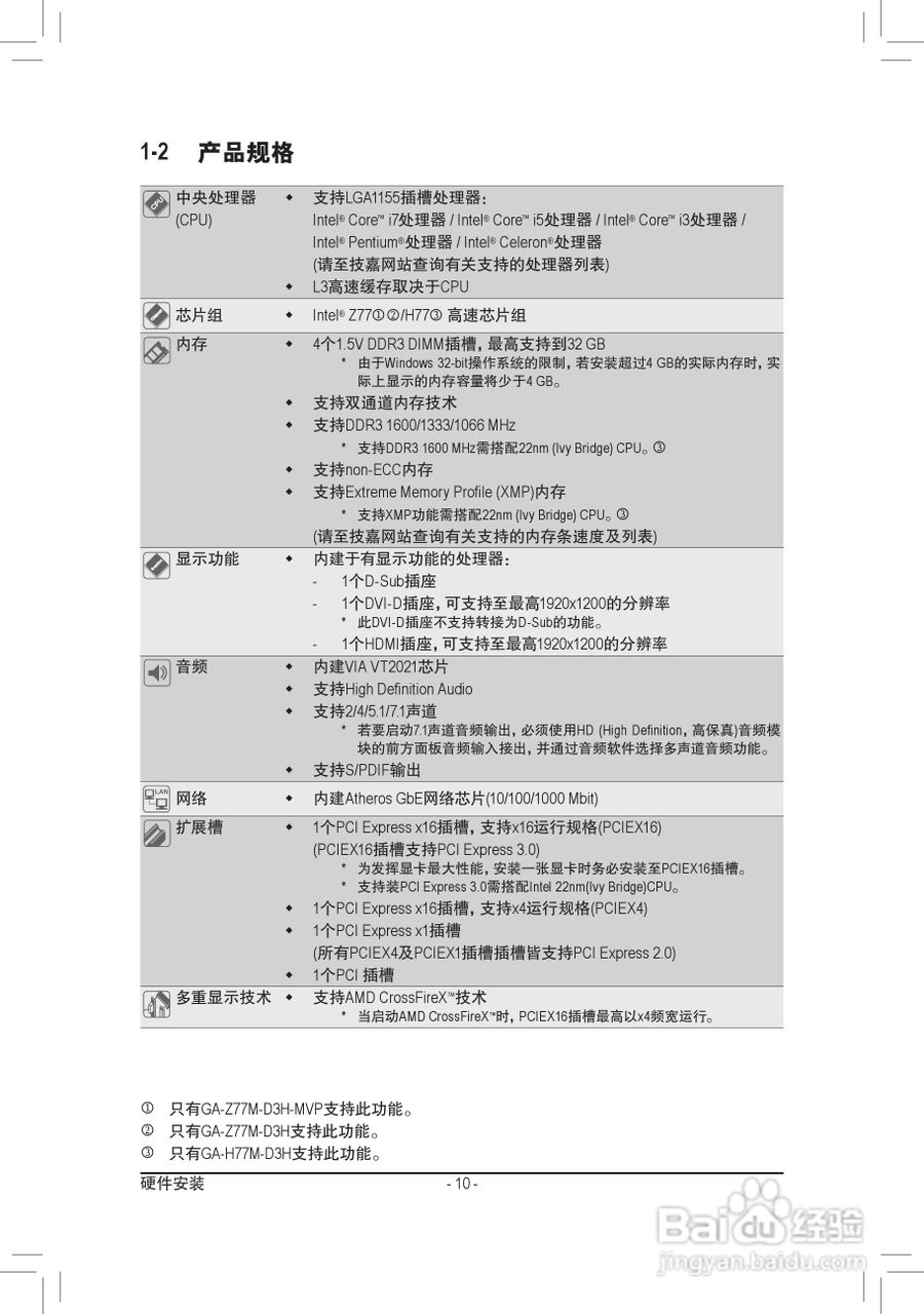 技嘉GA-Z77M-D3H-MVP主板使用手册:[1]