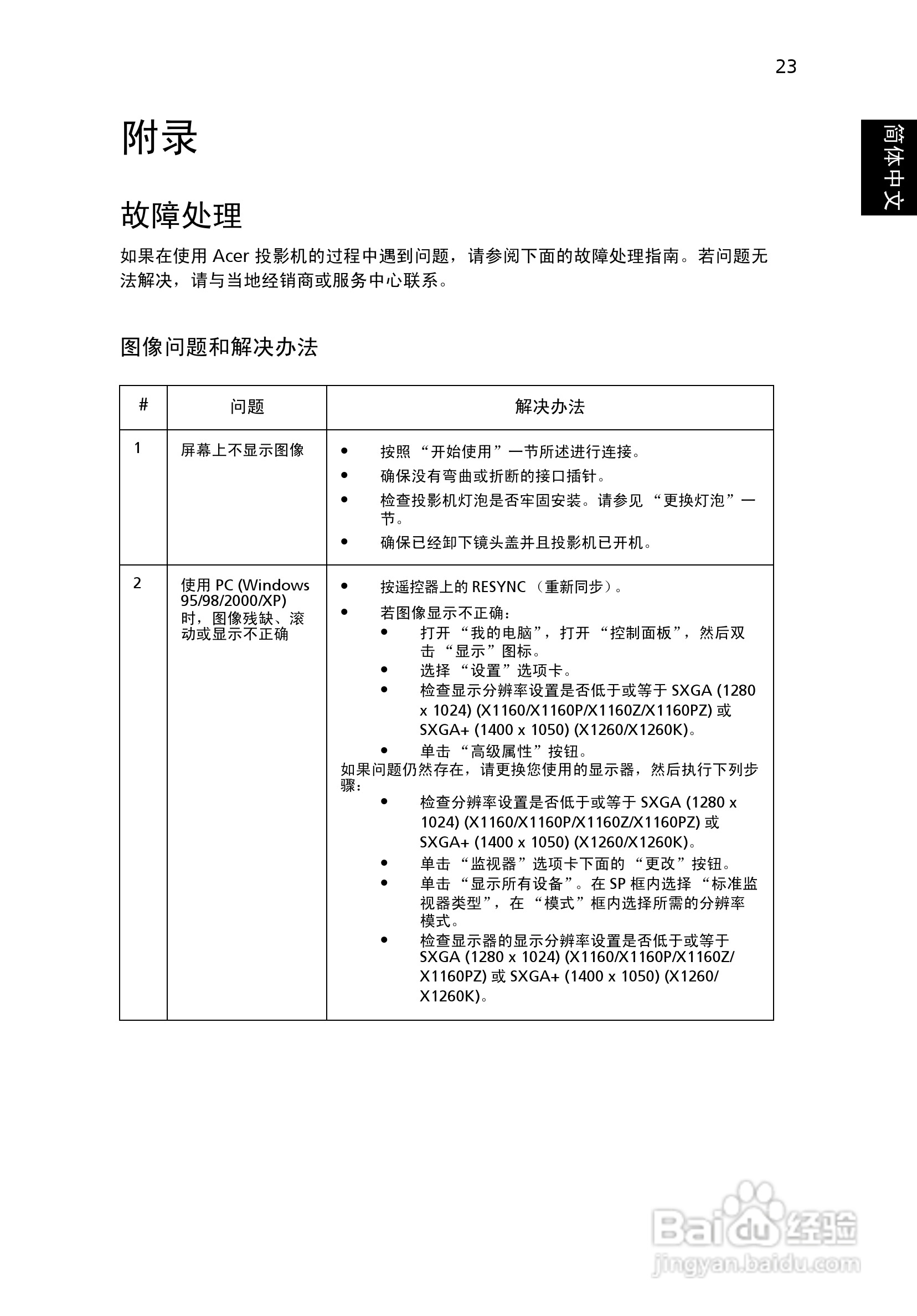 Acer投影机X1260 X1260K说明书:[4]