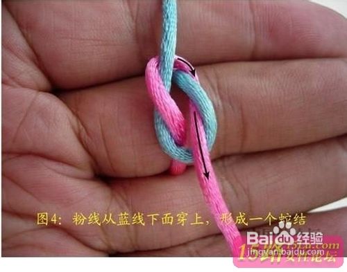 怎样编四瓣蛇结