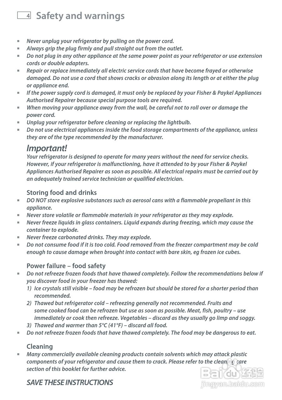 斐雪派克E402BRXFDU2冰箱说明书:[1]