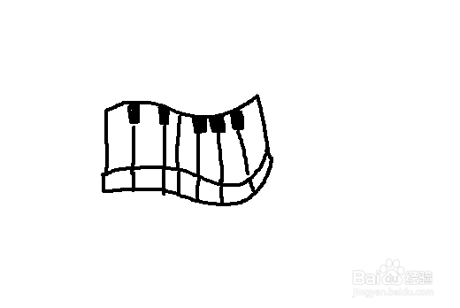 画钢琴键盘的步骤