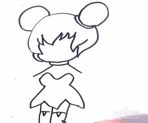 伴儿成长简笔画系列-怎样画动漫小女孩简笔画