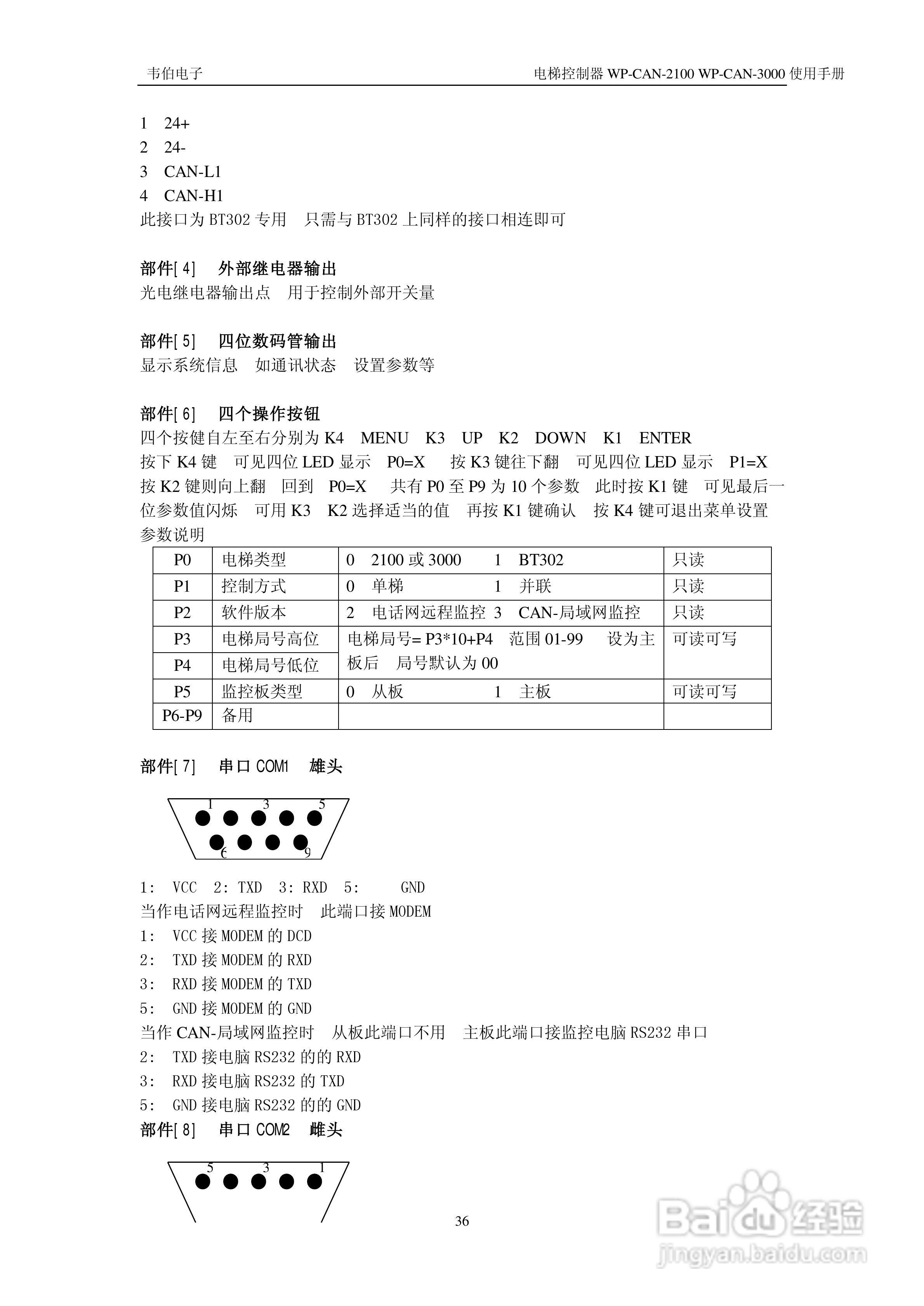 无锡中秀WP-CAN-2100/WP-CAN-3000电梯控制器205E用户:[5]