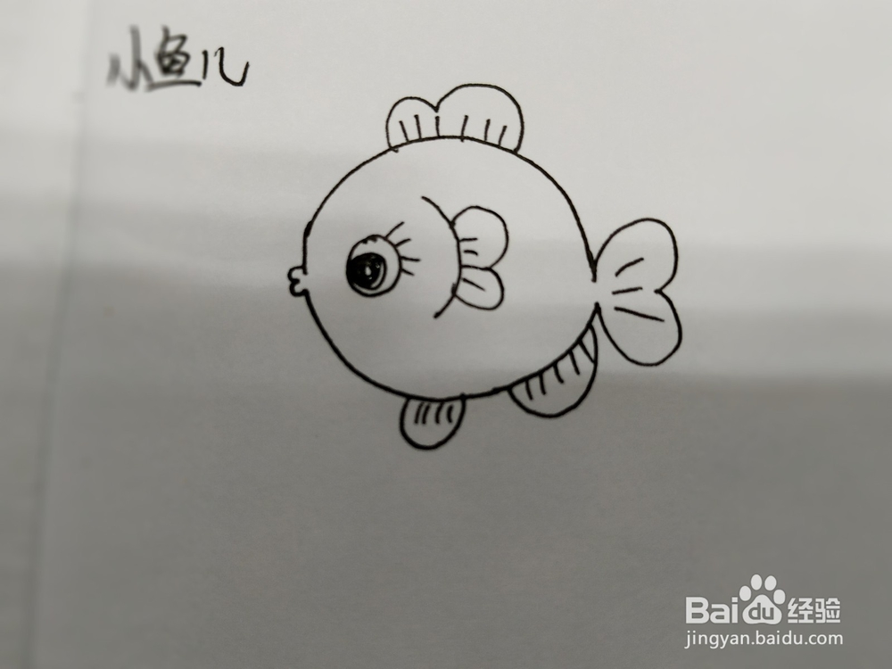 吐泡泡的圆嘟嘟的小鱼儿简笔画怎么画