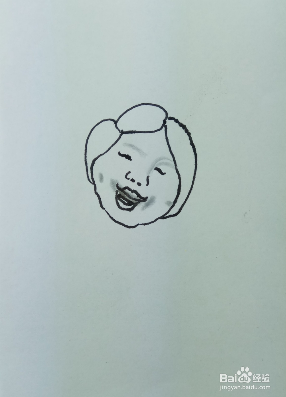 怎样画简笔画“留着长辫子的开心女孩”？