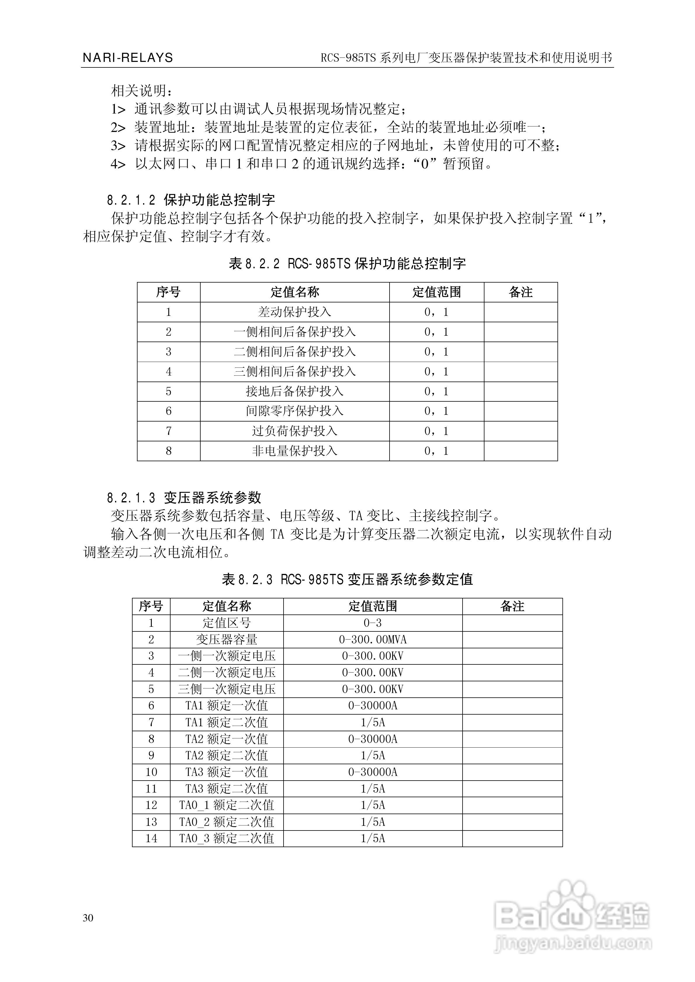 南瑞RCS-985TS_B电厂变压器保护装置使用说明书:[4]