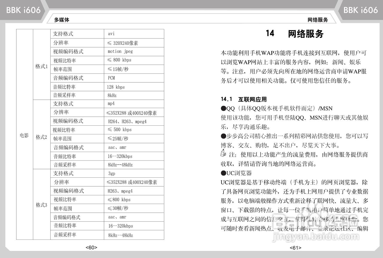 步步高i606手机使用说明书:[4]