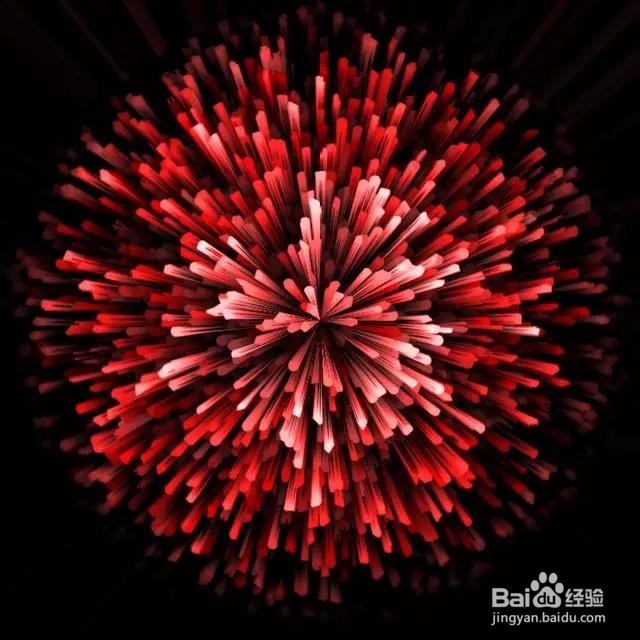 PS：制作绚烂的五彩放射烟花