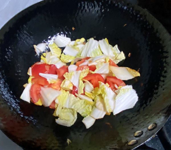 西红柿炒娃娃菜