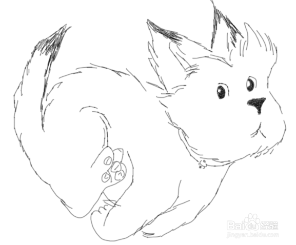 卡通线稿小猫是怎么画的