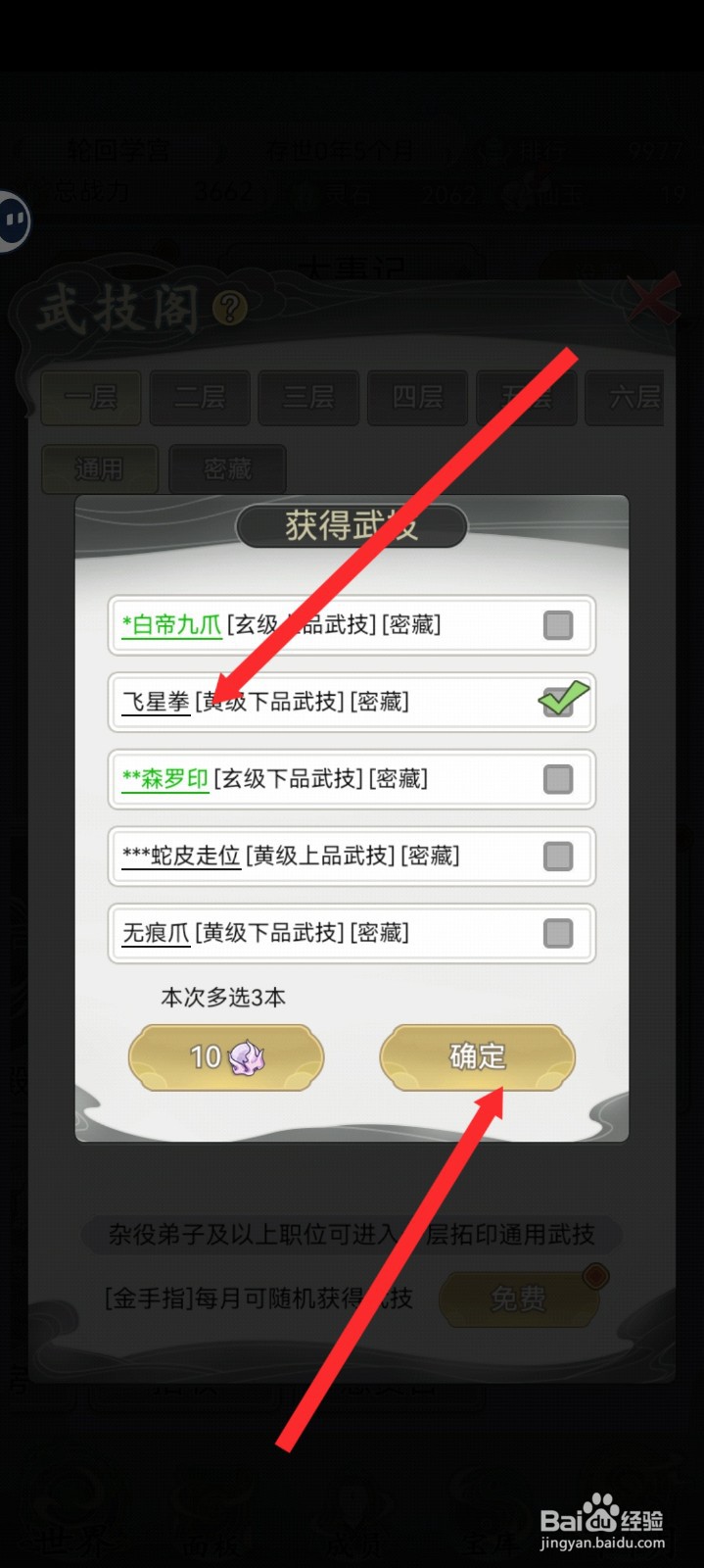 不一样的修仙宗门2如何学习飞星拳武技