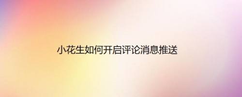 小花生如何开启评论消息推送