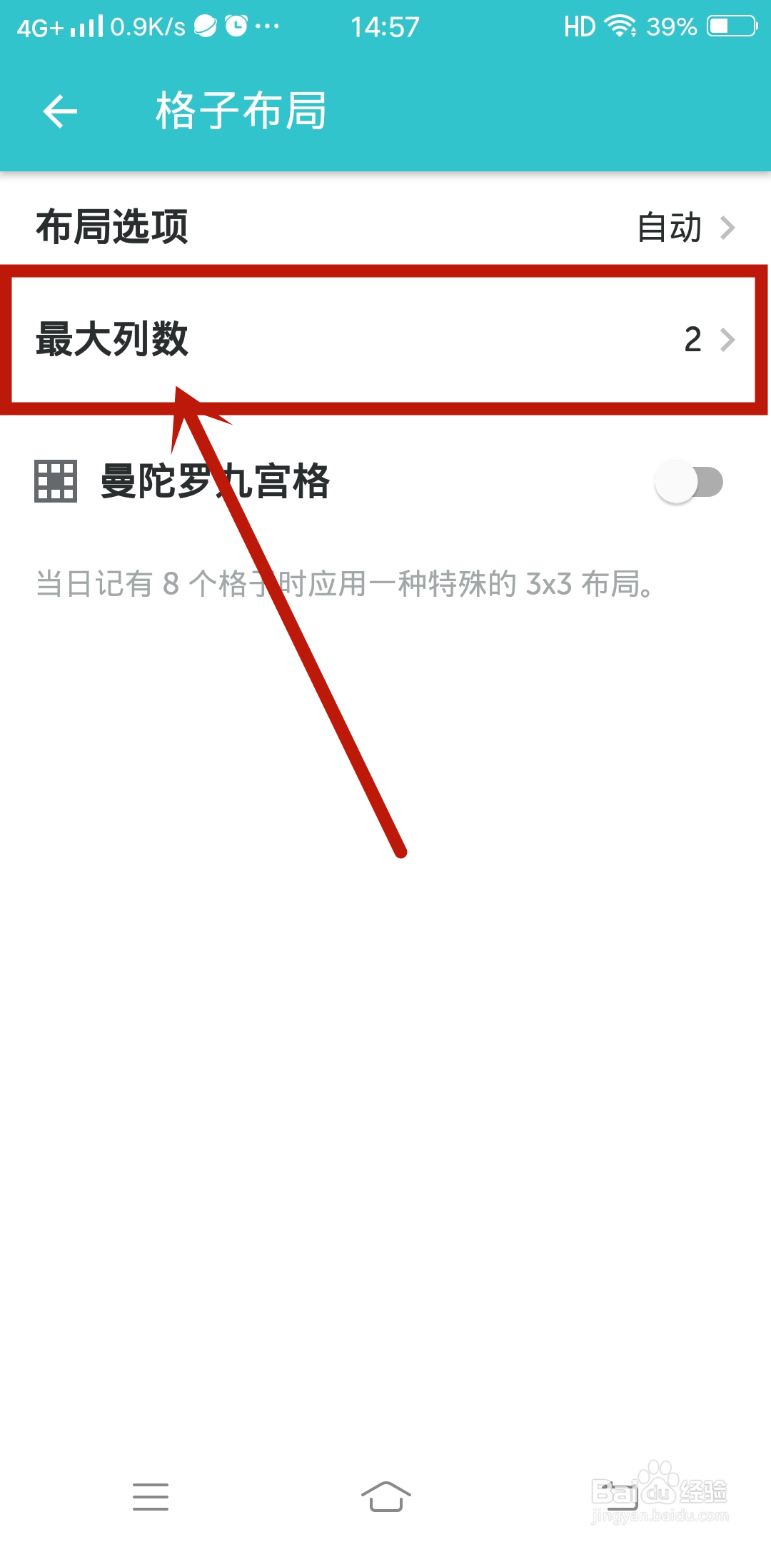 最大列数如何在《格志日志》app中设置？