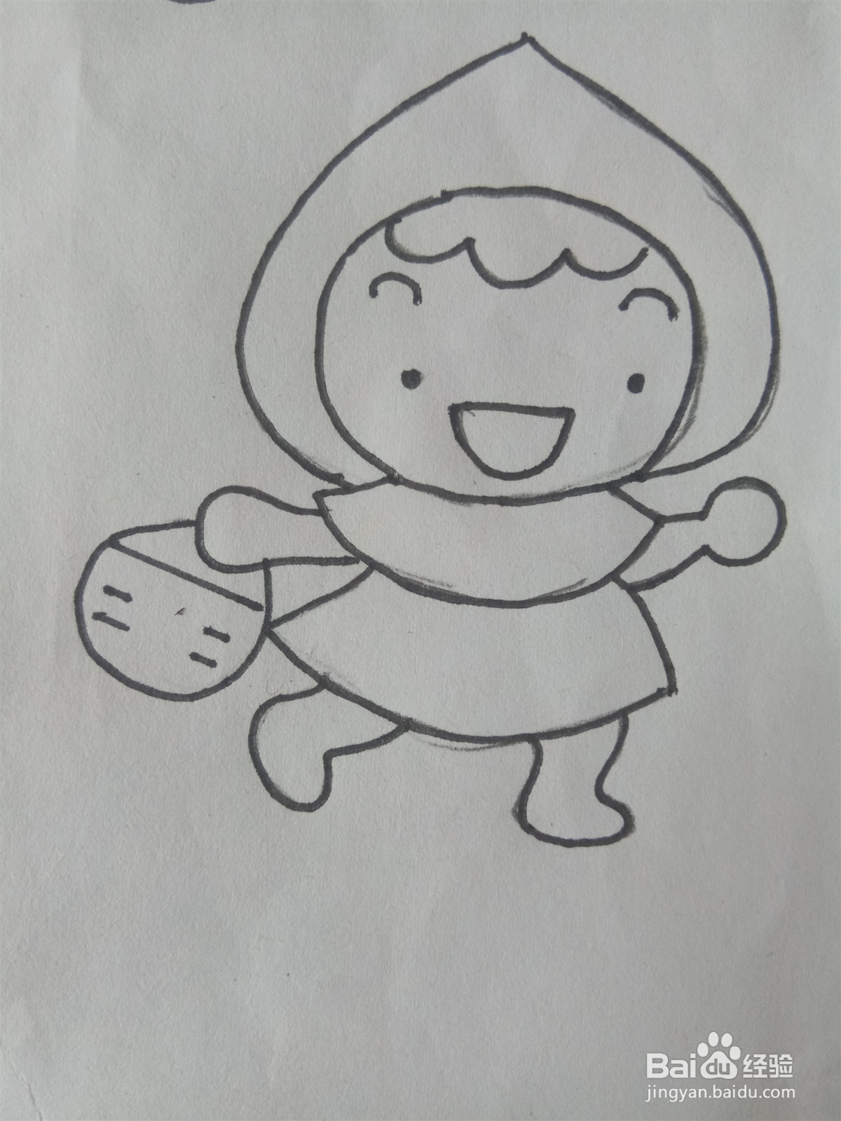 小红帽的简笔画怎么画