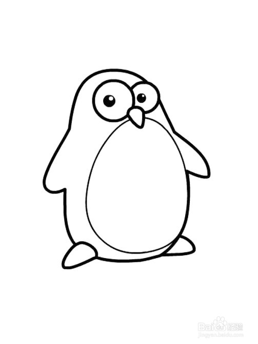 企鹅简笔画 分步画法