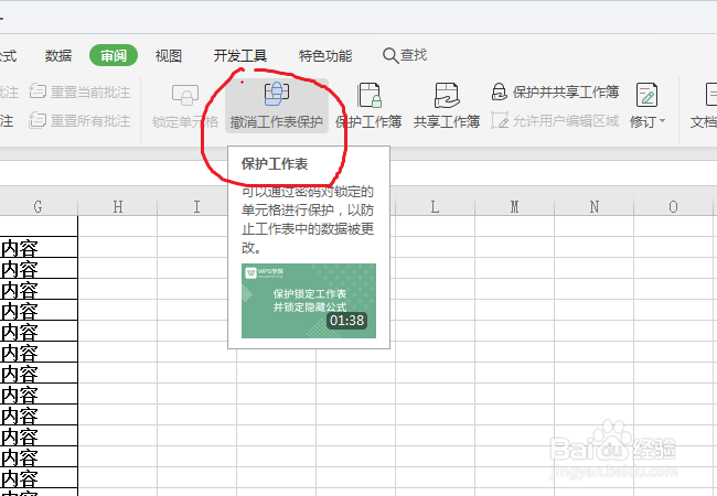 在wps中,如何保护工作表