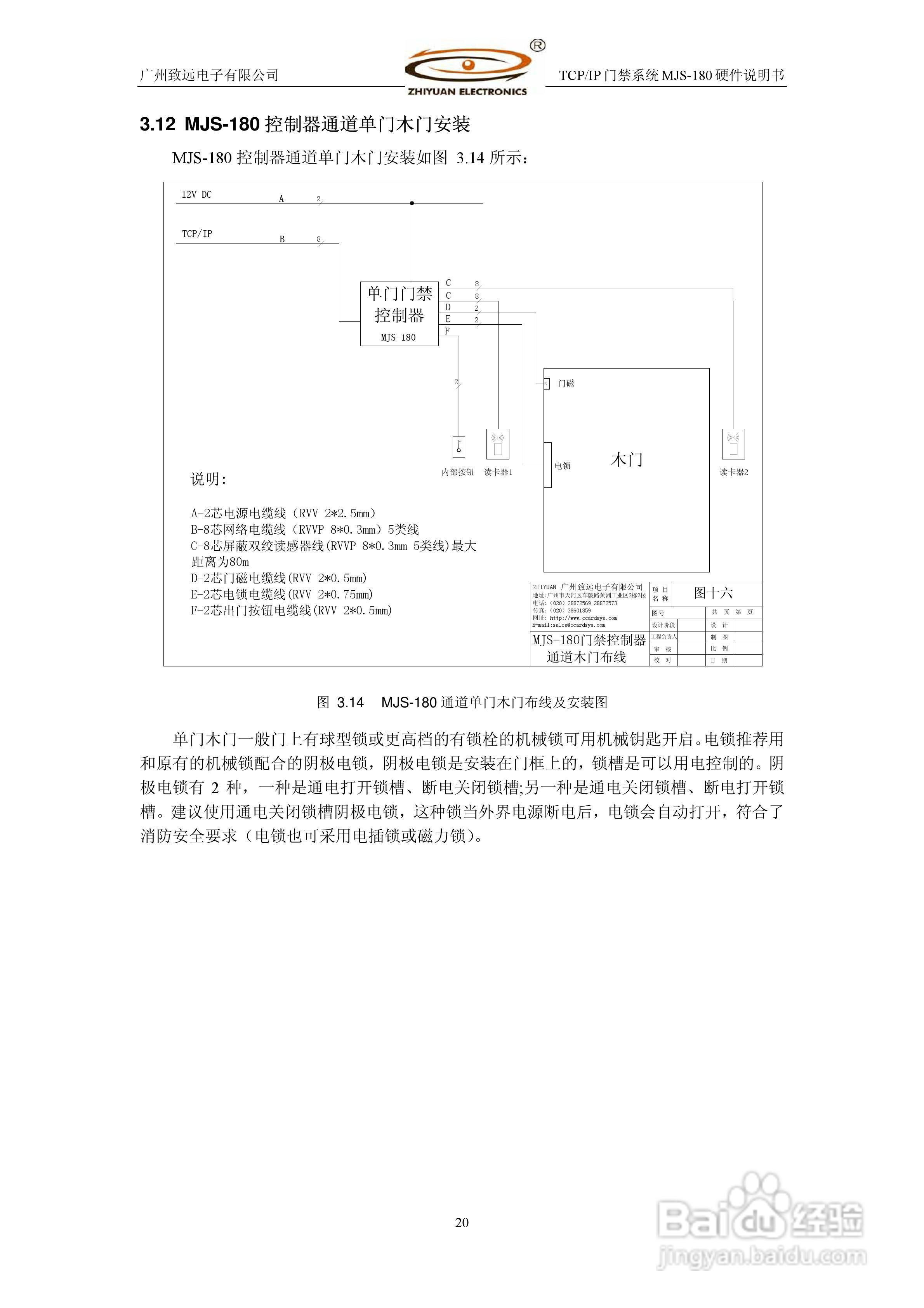 MJS-180 TCP IP门禁控制系统硬件使用说明书:[3]