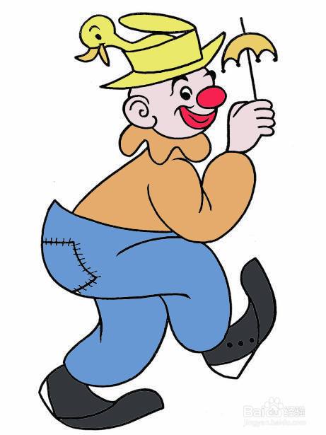 变魔术的小丑的简笔画