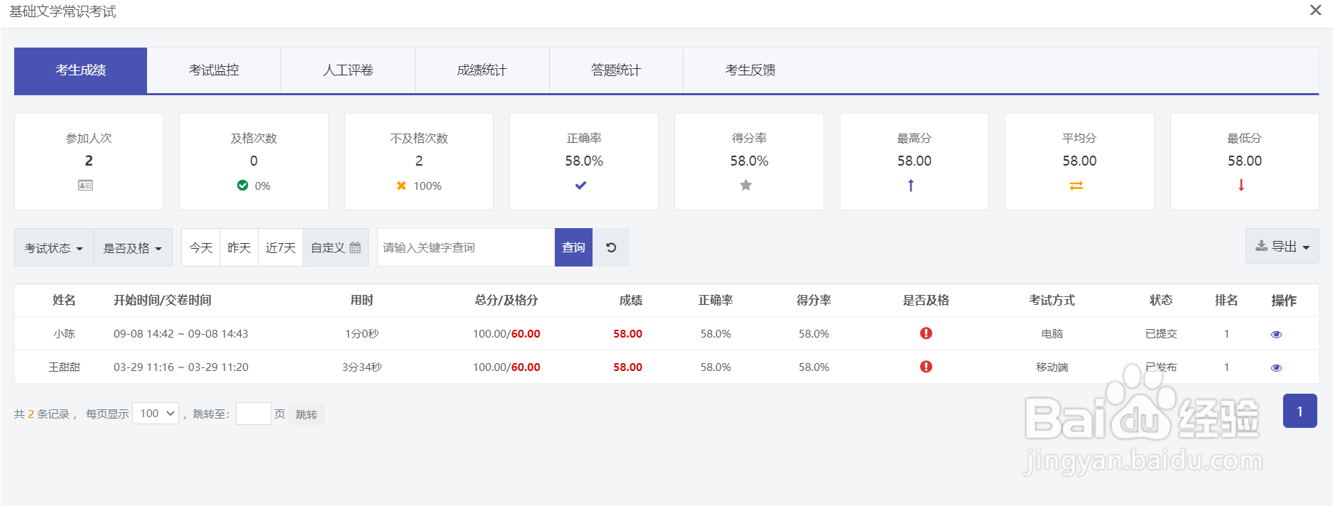 在线考试系统如何进行考试分析的