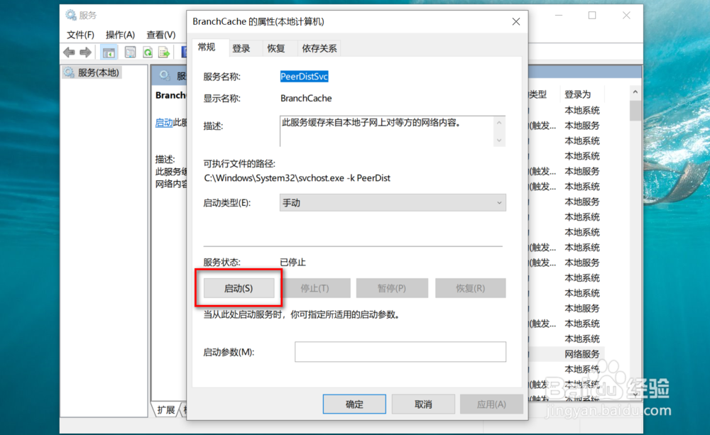 怎么启动系统中的BranchCache服务?