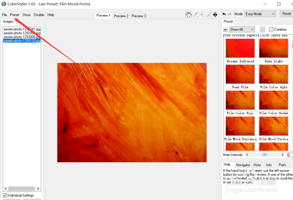 怎么用colorstyle对图像使用provia效果？