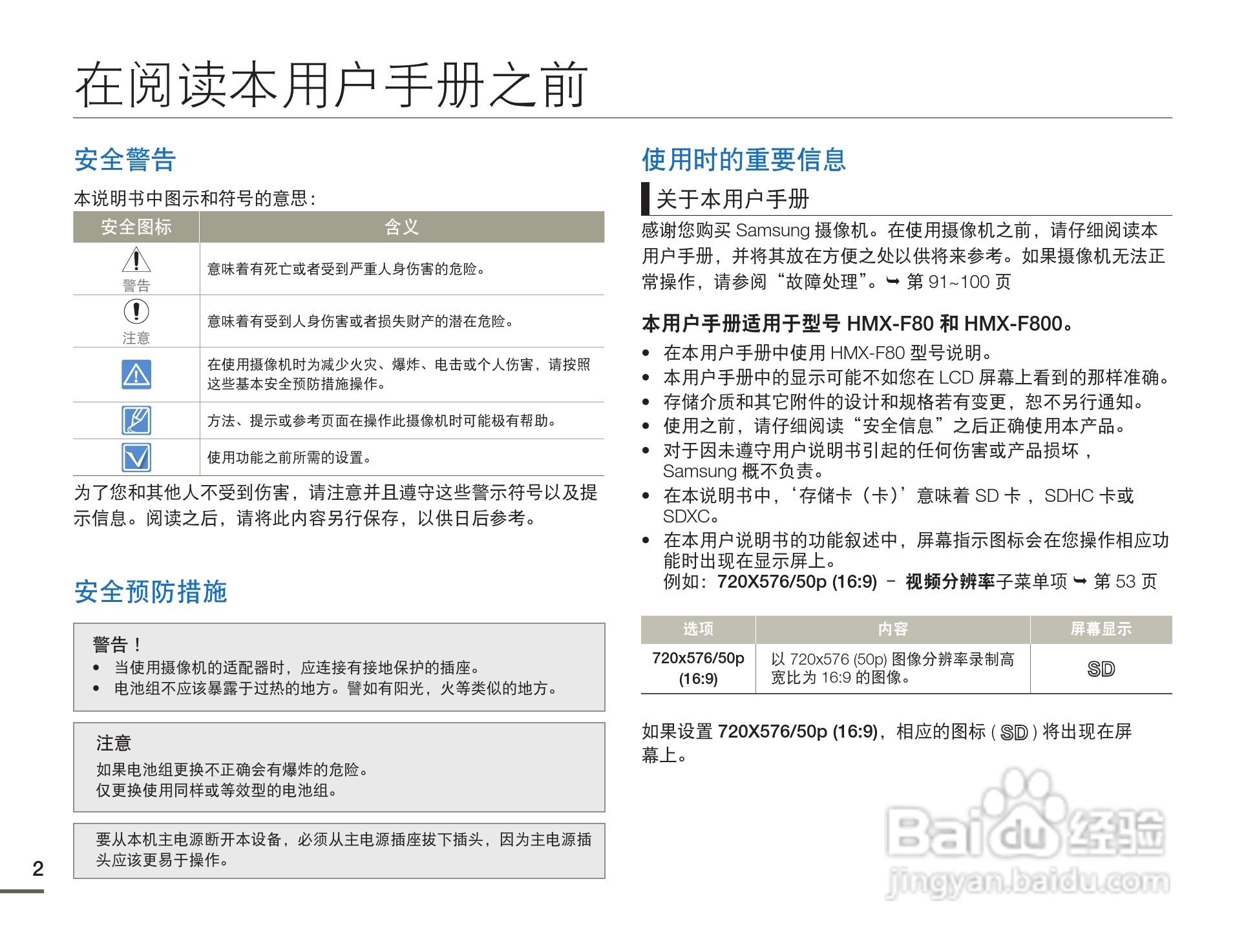 三星HMX-F80BP摄像机使用说明书:[1]